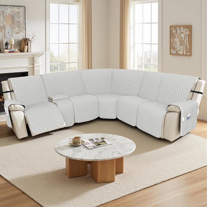 Arfntevss Recliner Sectional Couch Covers 1OO% Waterproof L Shape Sofa Cover