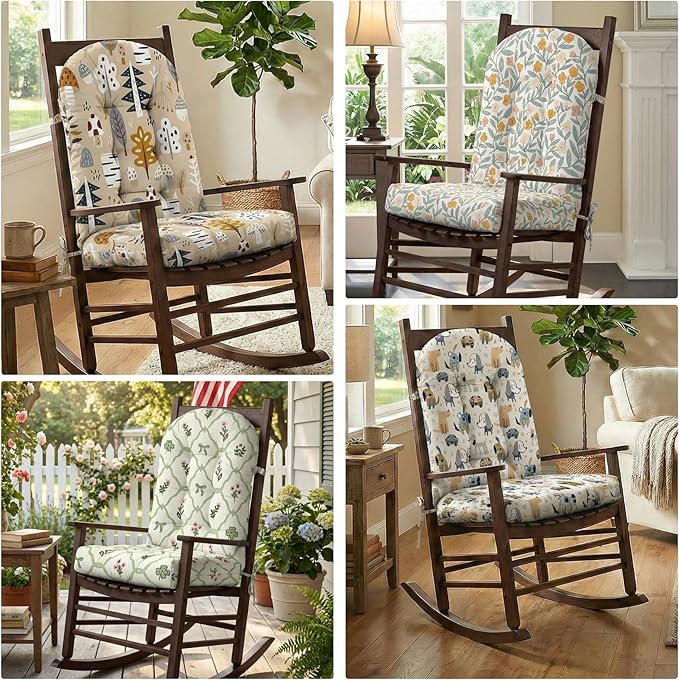 Custom Printing Rocking Chair Cushions Set