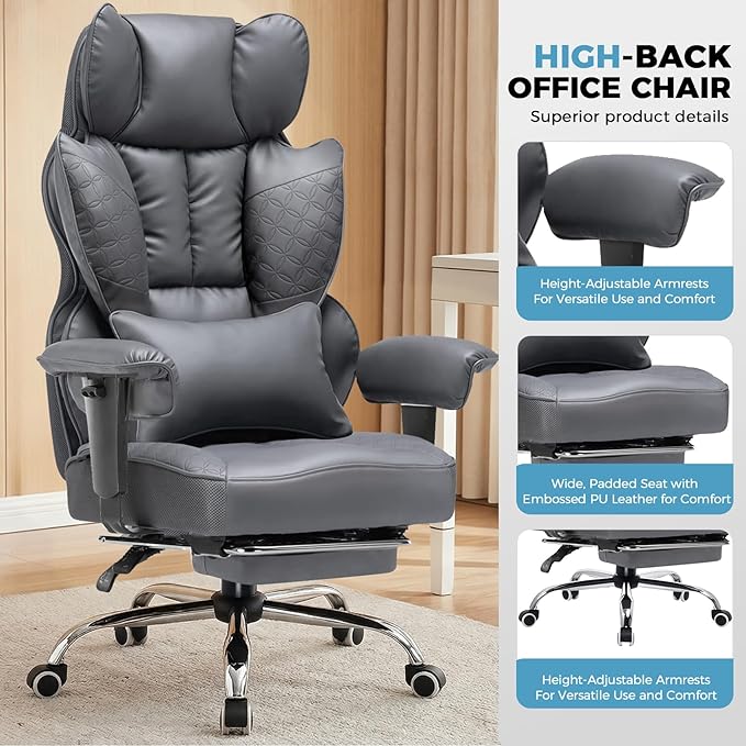 COMHOMA Big and Tall Office Chair Heavy Duty Wide Ergonomic Gaming Chair