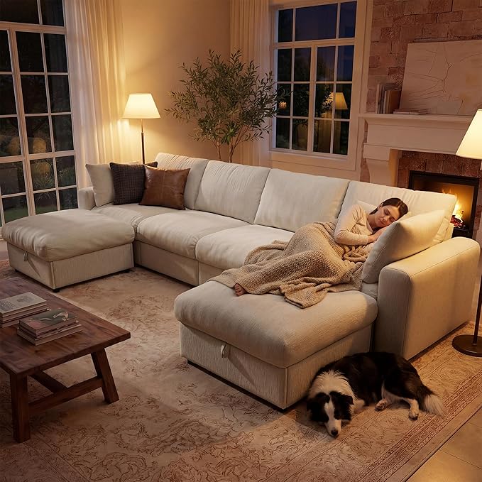 Ihanherry 141" Oversized Cloud Sectional Couches