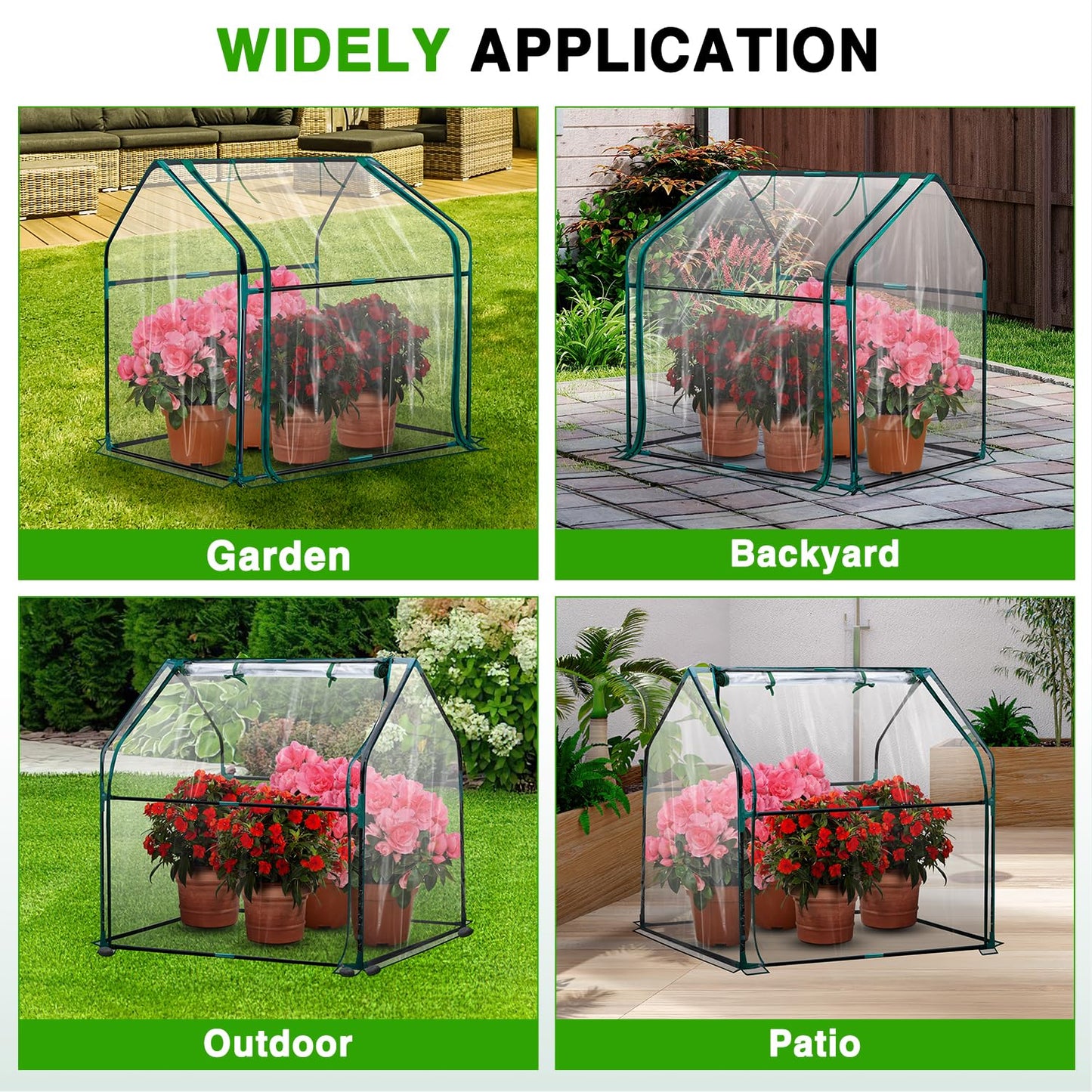 Yesker Mini Greenhouse 36"x18"x33" Portable Small Green House for Indoor Outdoor Greenhouses with PVC Cover Compact Greenhouses Kit for Winter Gardening Balcony Patio Outside Backyard Plant Protection