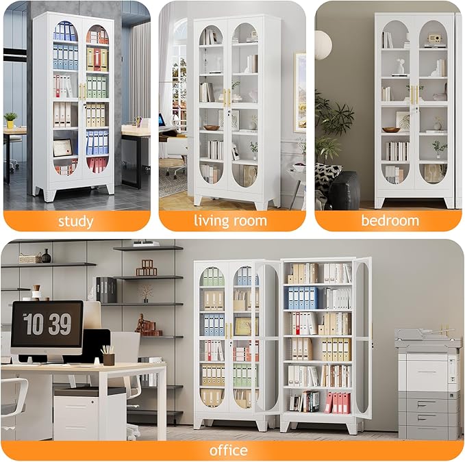 PAOFIN 75" H Locking Display Cabinet