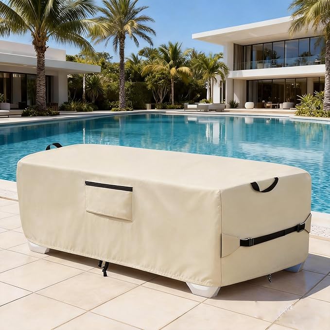 Waterproof Patio Lounge Chair Cover 2 Pack, Heavy Duty 600D Waterproof Outdoor