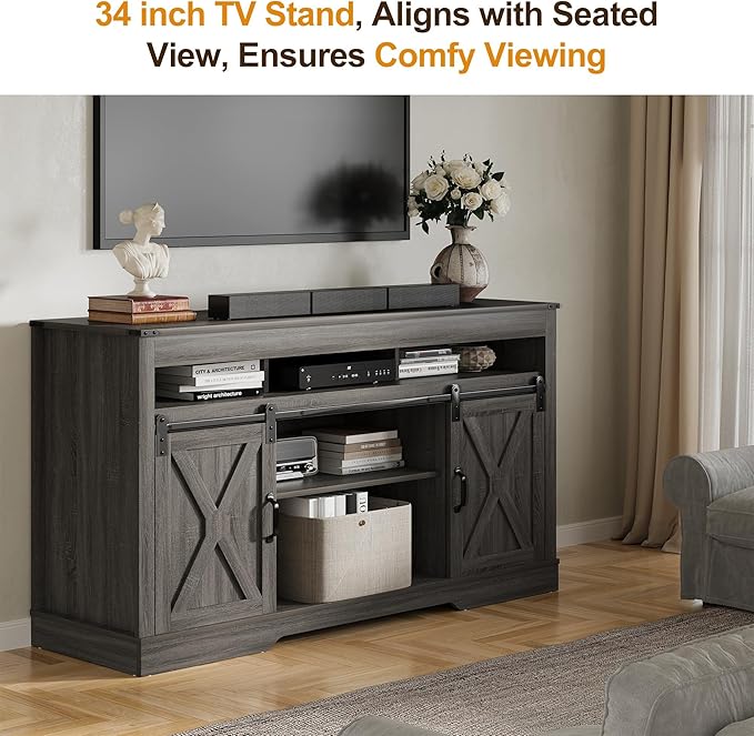 RoyalCraft TV Stand for 65+ Inch TV: Farmhouse Entertainment Center
