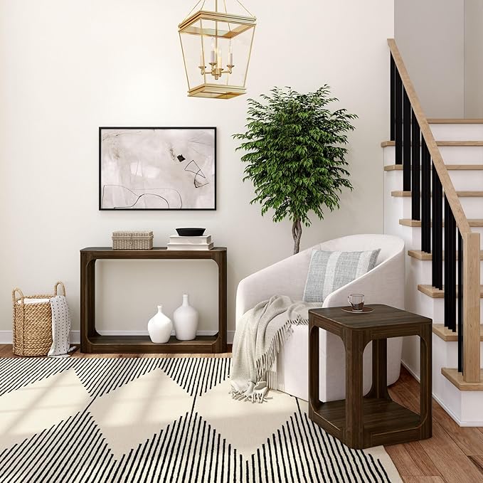 Plank+Beam Forma Console Table, 46 Inch, Solid Wood Sofa Table, Entryway Table