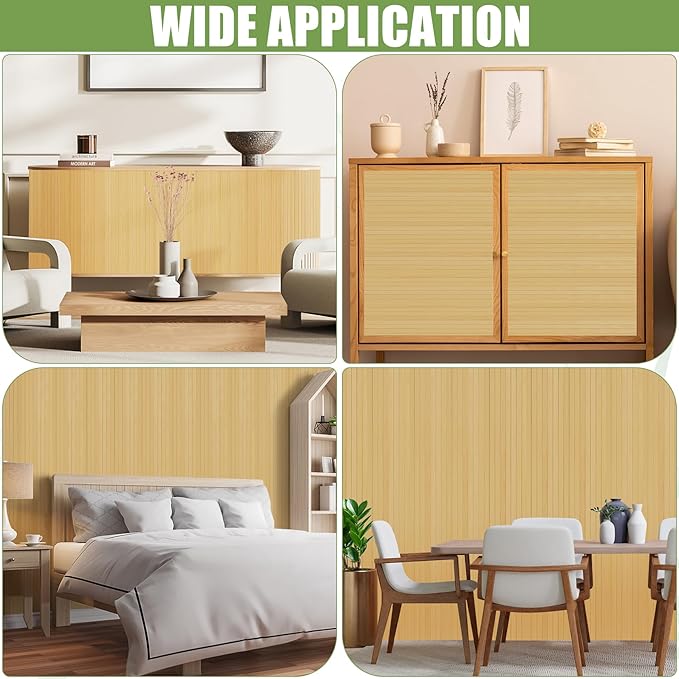 2 Pack Bamboo Wall Panel for Interior Wall Decor, Renewable Pole Wrap