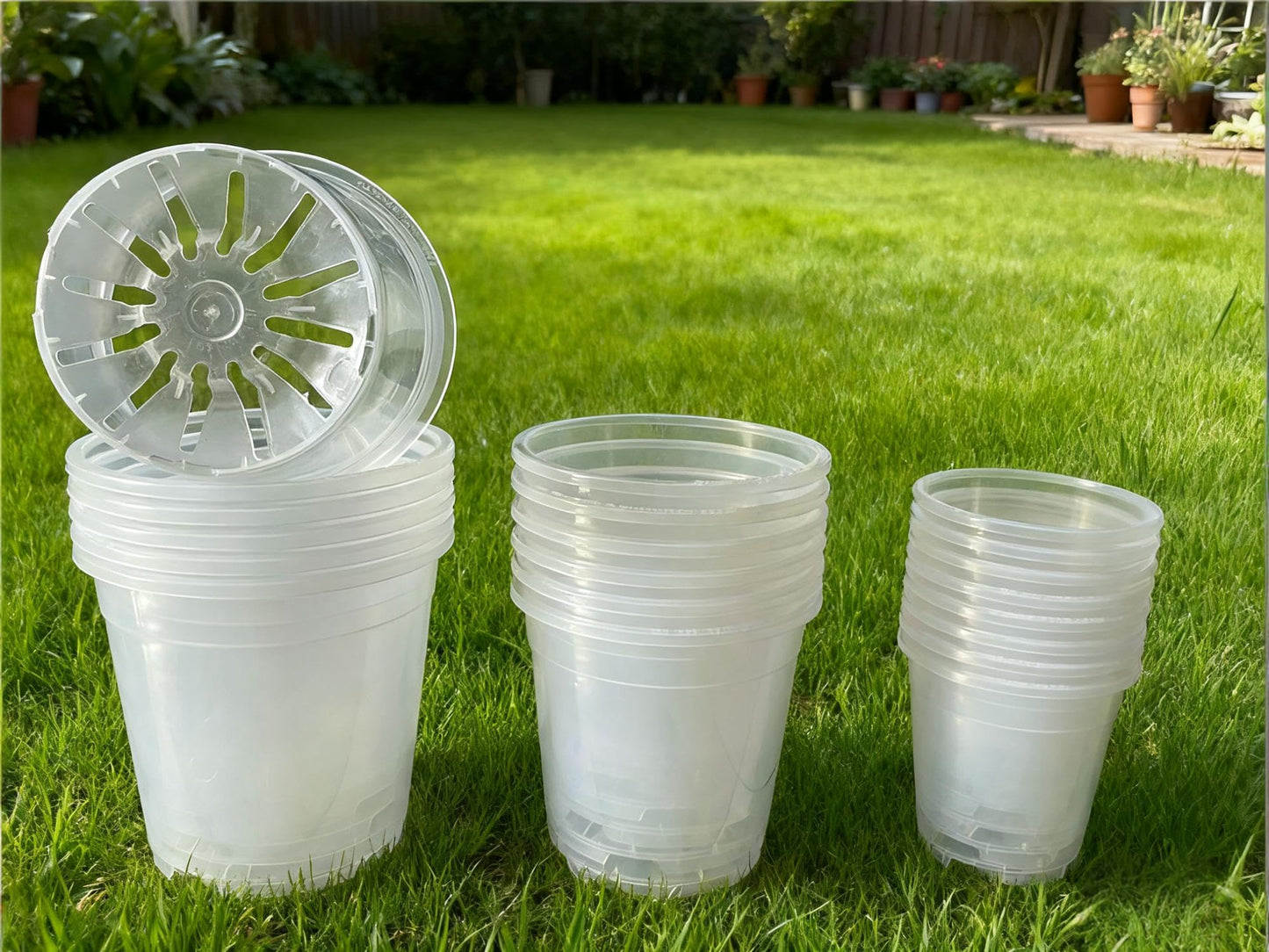 NABAOXUN 12 Pack 6.7/5/4.5 Inch Clear Plastic Pots for Plants,Thickened and Durable Nursery Pots for Plant,Plastic Plant Pot Seedling Planter Seed Starter Flower