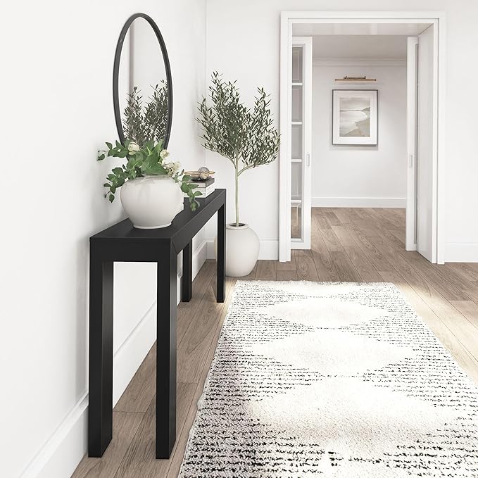 Plank+Beam Modern Solid Wood Console Table, 56 Inch, Sofa Table, Narrow