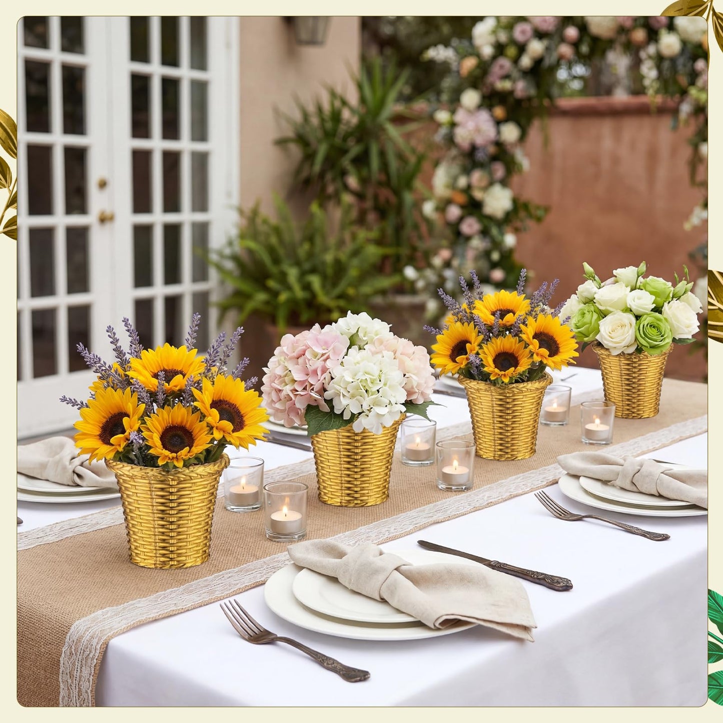 Ferrochef 12 Pcs 4.3'' Small Gold Vases Bulk Mini Decorative Plastic Gold Vases Bud for Wedding Table Centerpieces Flower Candy Indoor Outdoor Garden Tea Birthday Party Decor