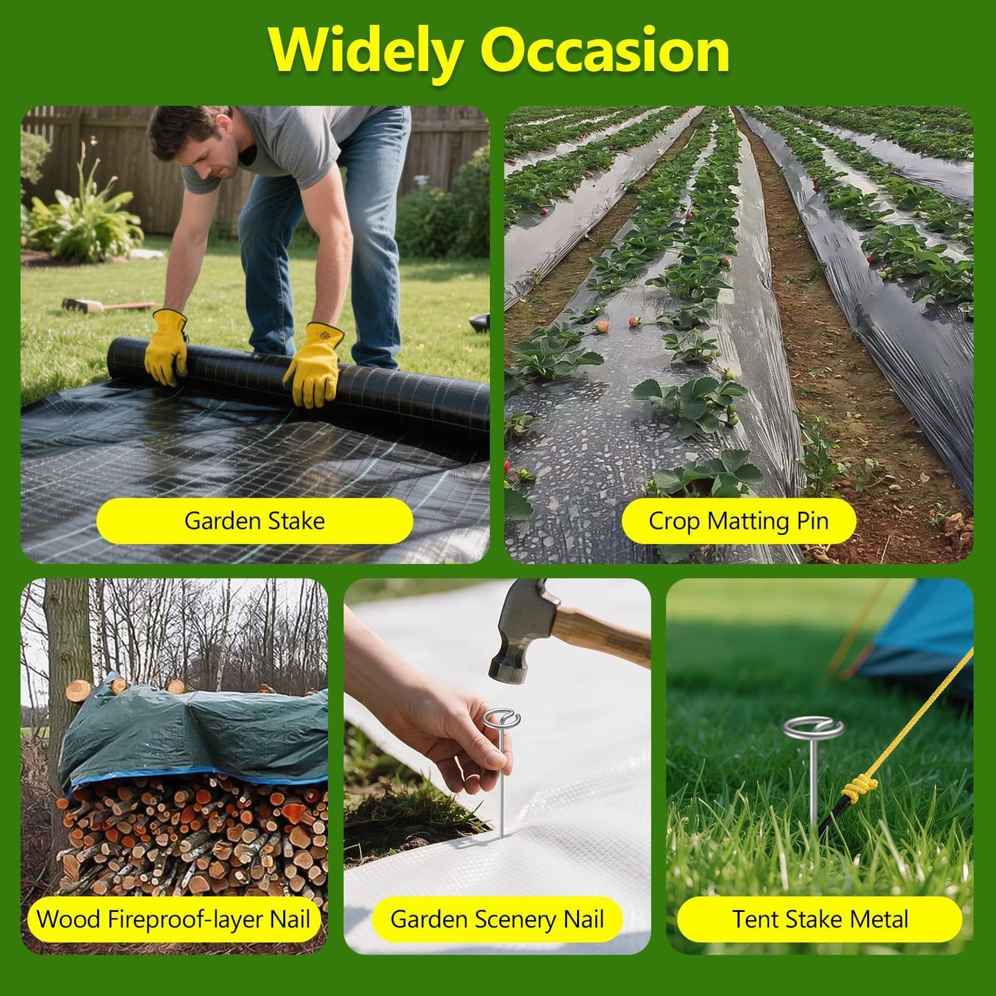 40 Pcs Landscape Fabric Stakes, Thickened 8 Gauge Circle Top Garden Stakes, Not Easy to Bend 6 inch Galvanized Landscape Staples for Plant Support, More Holding Power Than U-Shaped Landscape Pins