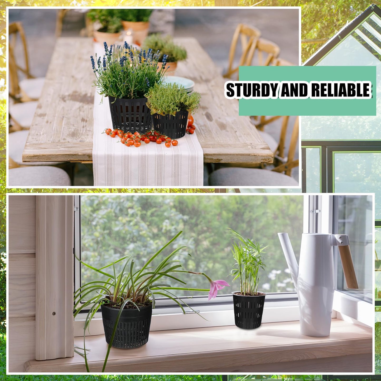SiliFine 18 Pcs Orchid Pots Variety Size 2.3/3.3/3.9/4.3/4.9/6.1 Inch Black Net Pots Plastic Aquaponics Hydroponic Baskets Slotted Mesh Orchid Planter Container with Hole for Growing