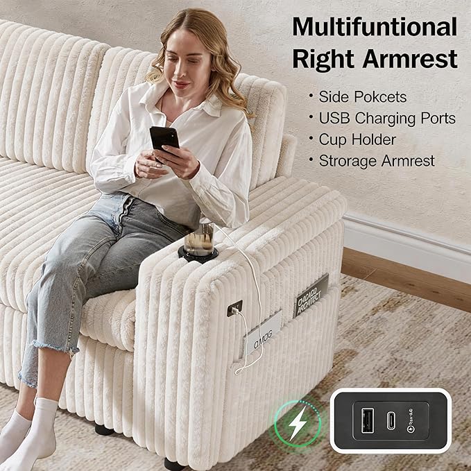 Vipbear 86" Modular Sectional Sleeper Sofa