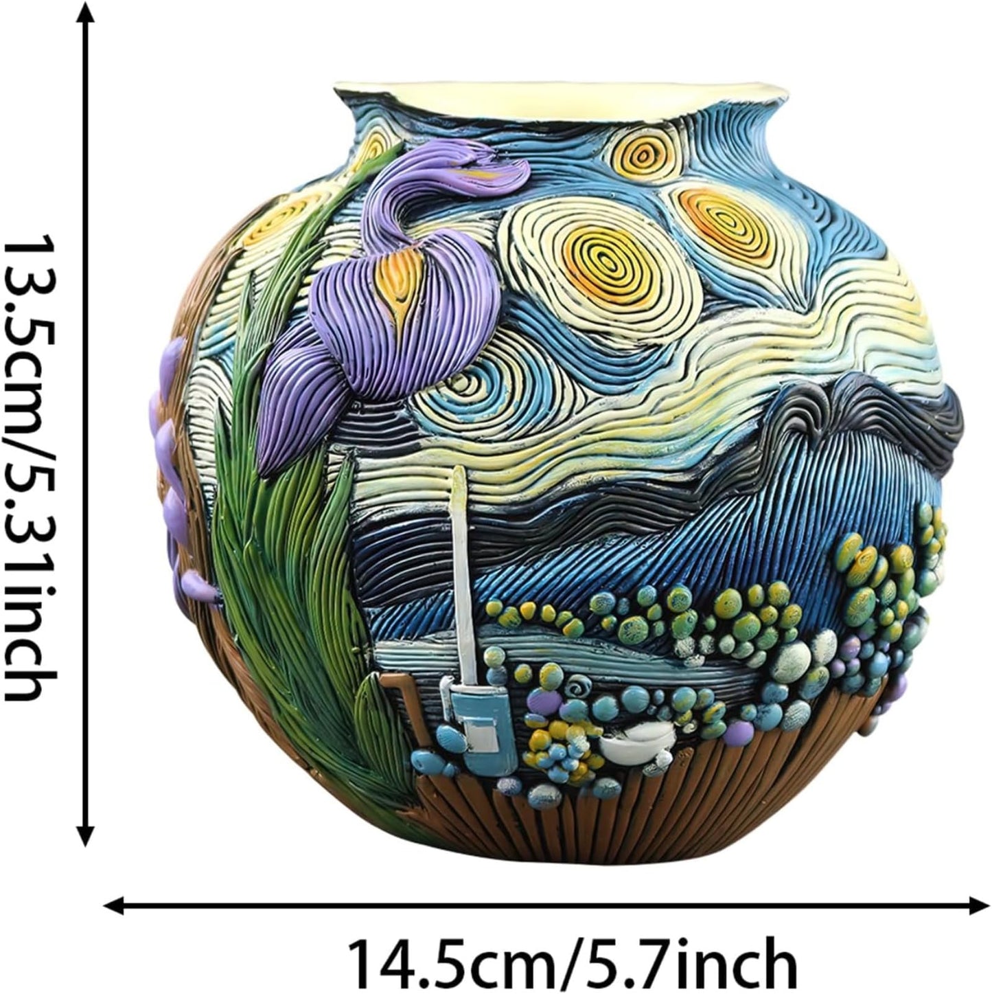 Starry Night Vase Plant Pot Unique Planters for Indoor Plants and Outdoor Plants - Unique Plant Pots and Vases for Home Decor Pot Comes with a Drainage Hole
