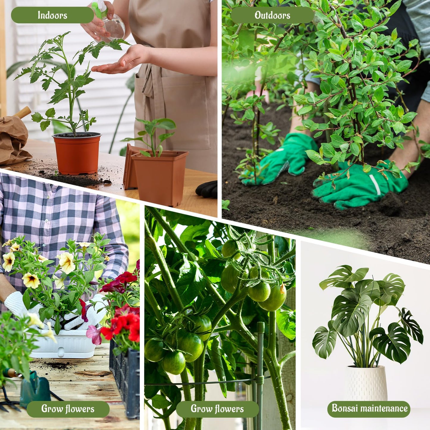 BrightRow 12 Pcs Stackable Plant Support Stakes with 1 Roll 2 M Stickers, 1 Roll 20 Cable Ties, 10 Clips, Stackable Plant Support Stakes for Indoor Outdoor Plants Potted Monstera Climbing Plants
