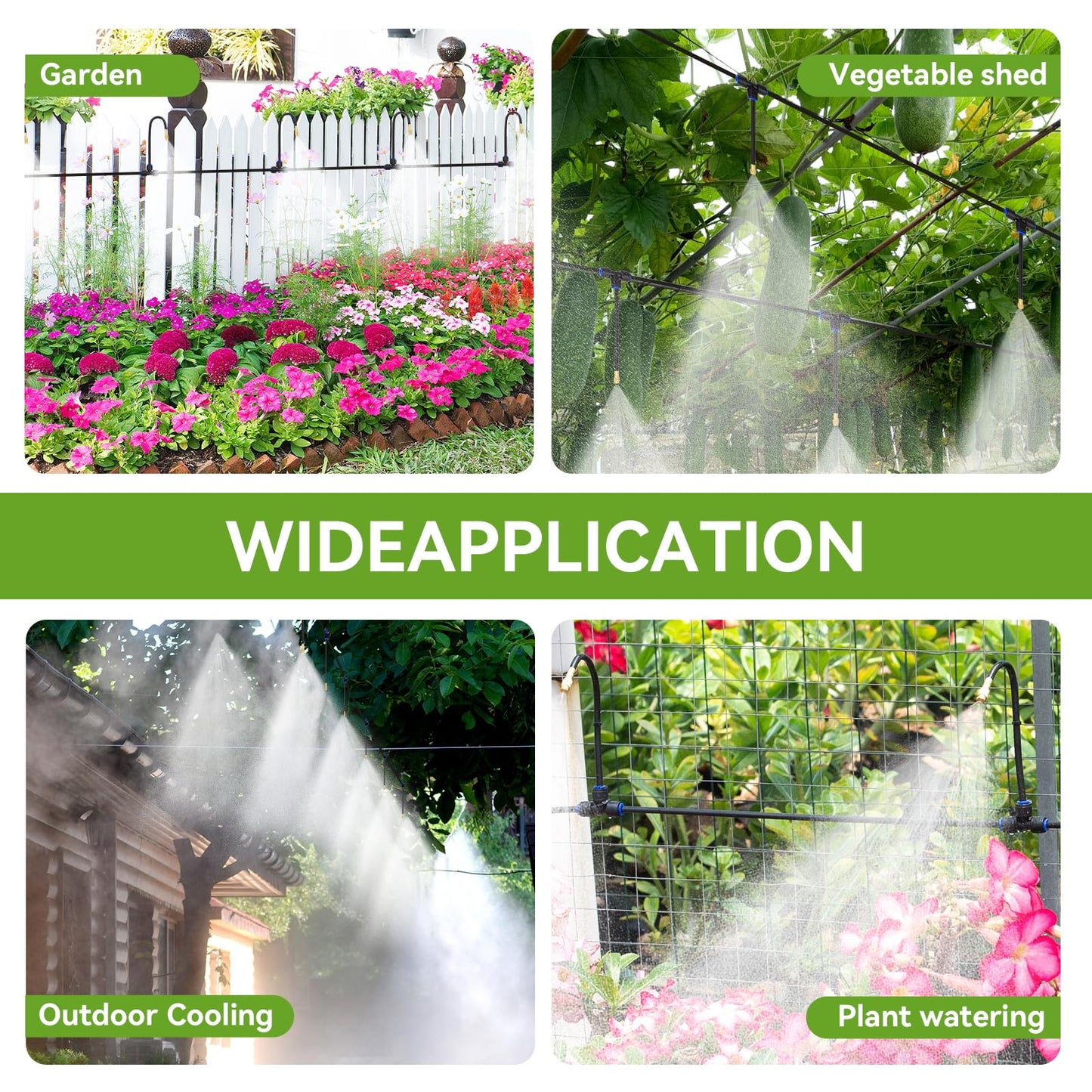 Drip Irrigation Parts ONLY 6pcs of 360° Adjustable Arm Sprayer Copper Nozzles and Quick Connect Base - No Tubing No Faucet Adapter