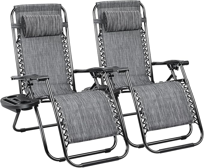 Devoko Patio Zero Gravity Chair Outdoor Folding Adjustable Reclining Chairs