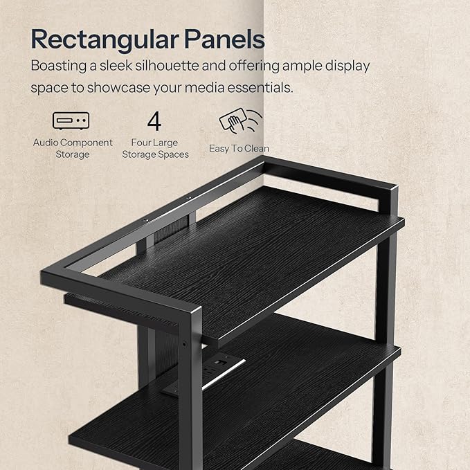 HOOBRO 4-Tier AV Media Stand, Media Console