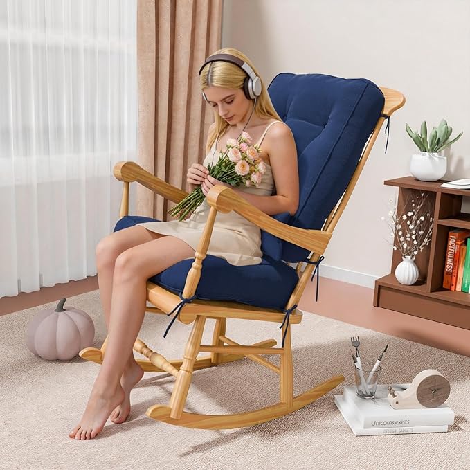 Rocking Chair Cushions with Pillow, Waterproof and Fade-Resistant Thicken