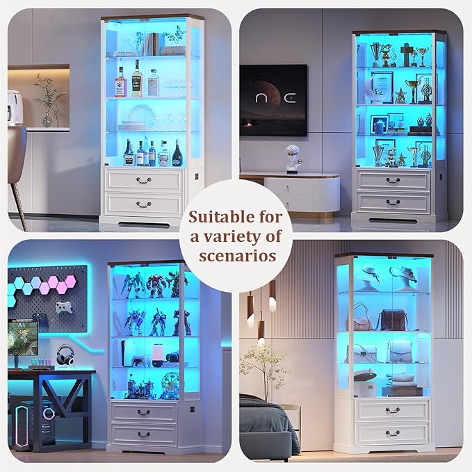 TAGELIER 67" Tall Display Cabinet