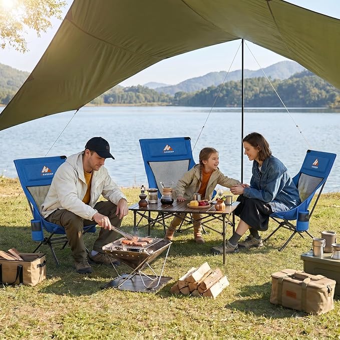 Armless Rocking Camping Chair for Adults, Portable Folding Outdoor Rocker