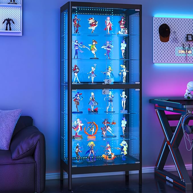 6-Tier Glass Display Cabinet