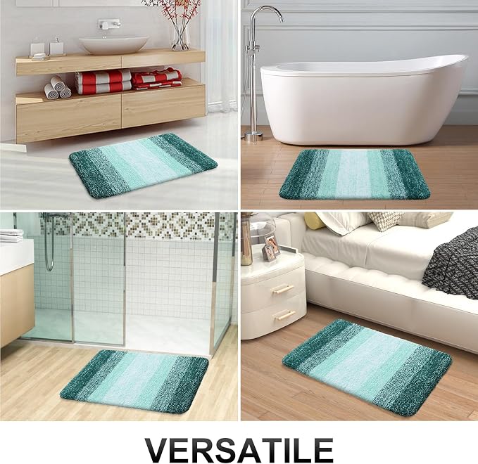 OLANLY Large Bathroom Rugs Mat 44x32, Extra Soft Absorbent Microfiber Bath Rugs, Rubber Backing, Quick Dry, Washable Bath Mat for Bathroom Floor, Tub and Shower, Home Decor Accessories, Blackish Green