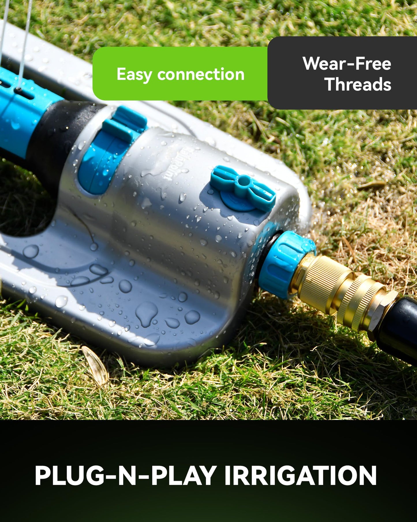 RainPoint Quick Connect Hose Fittings 3/4" GHT - Solid Brass Garden Hose Connectors, No-Leak Design & Universal Fit for Instant Connection (6 Sets)