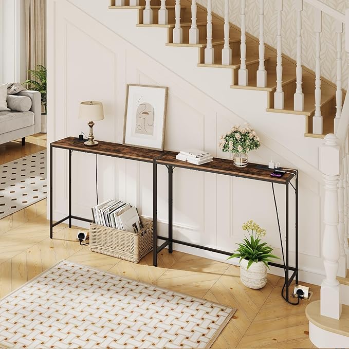 MAHANCRIS Console Table, Narrow Sofa Table, 43.3” Entrance Table