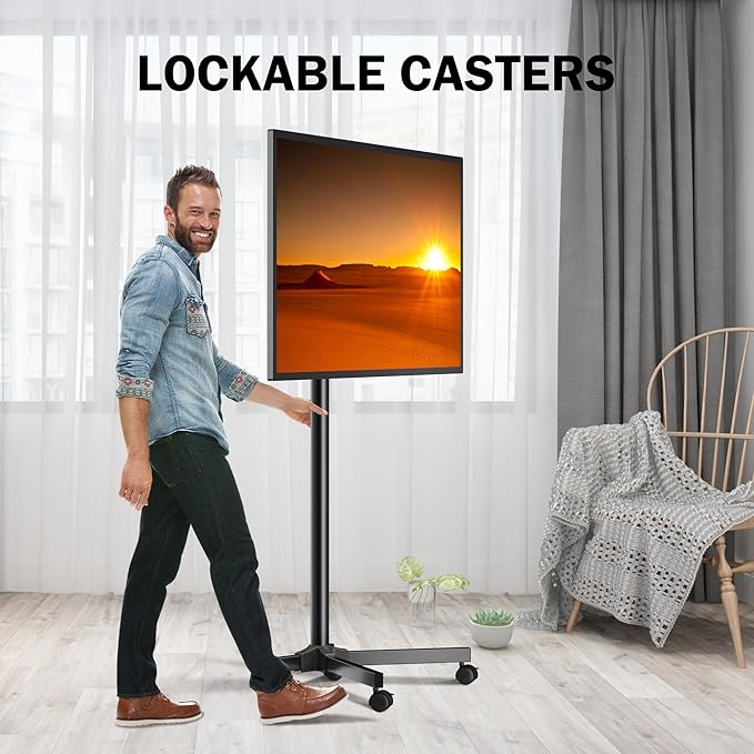 XINLEI Mobile TV Carts, Rotating Rolling TV Stand on Wheels