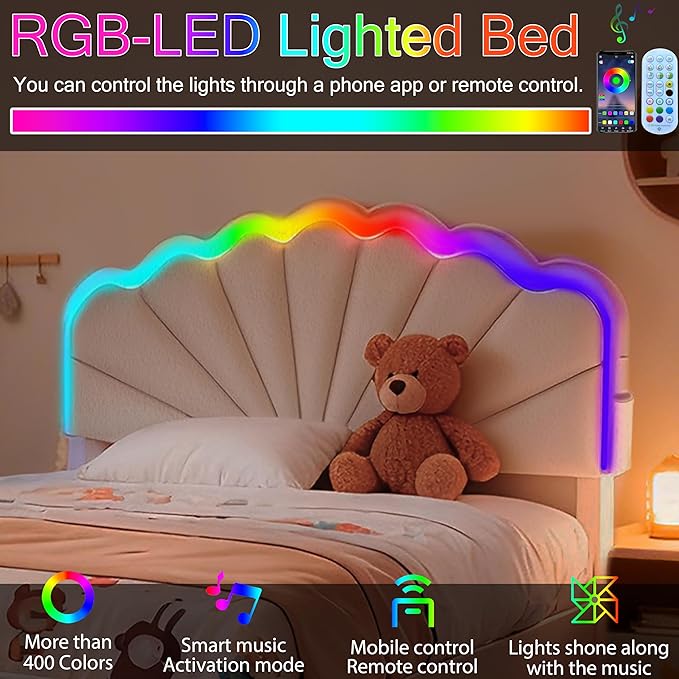 White Upholstered Bed Children’s Bed