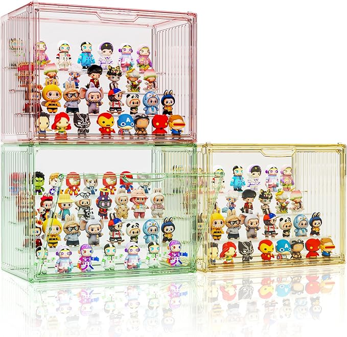Colorful Figure Display Case for Collectibles 4 Layer Hobby Figurine Display