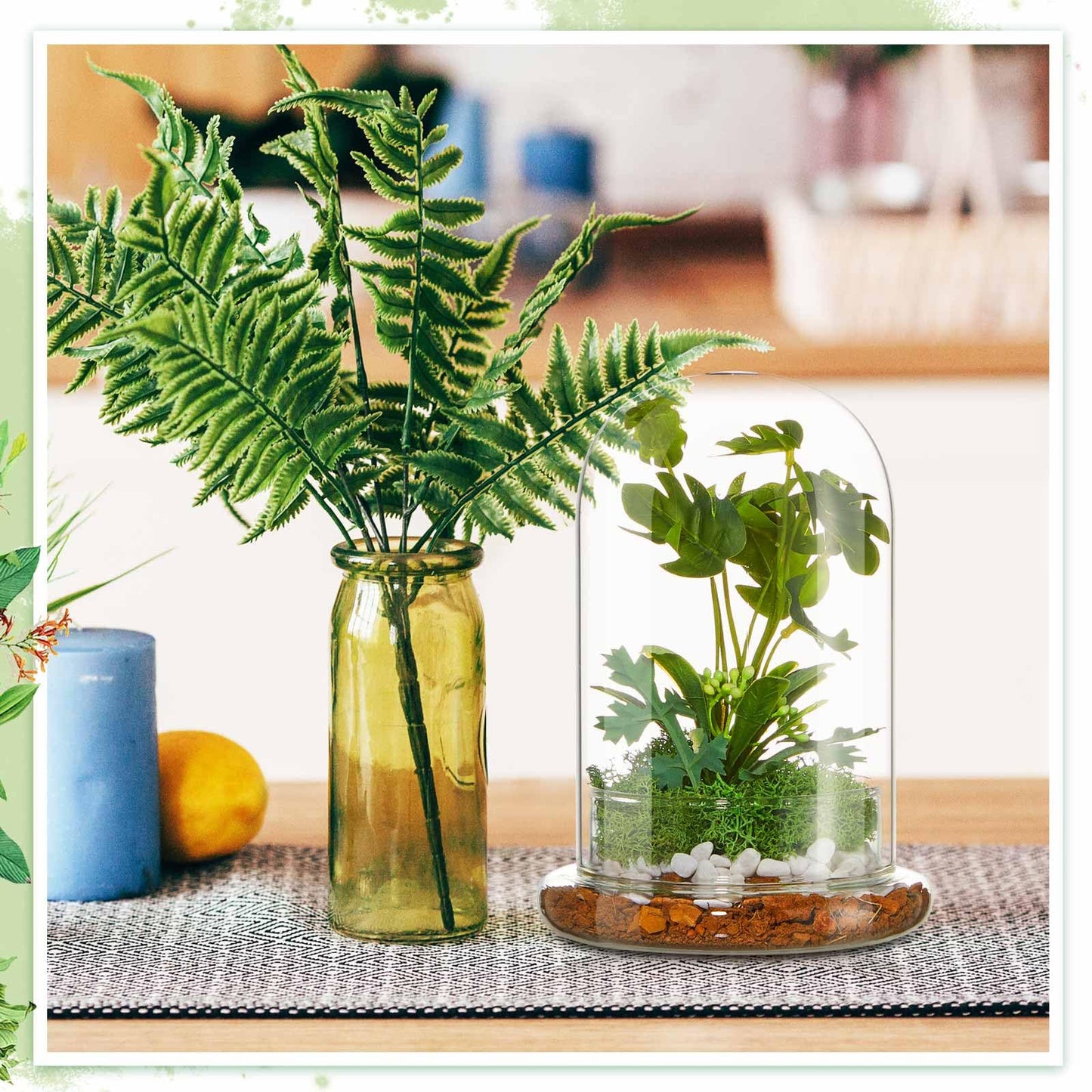 Perthlin 1 Pcs 5.9 x 7.9 Inch Glass Terrarium Clear Terrarium Planter Container Glass Dome Cloche with Airhole and Base for Plant Flower Home Tabletop Display Centerpiece, Plants Not Included