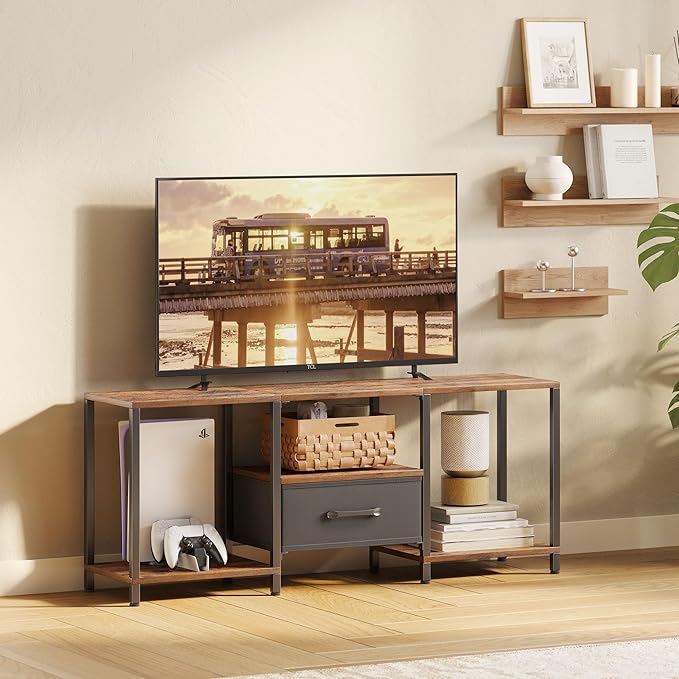 JARHETUN TV Stand with Fabric Drawer