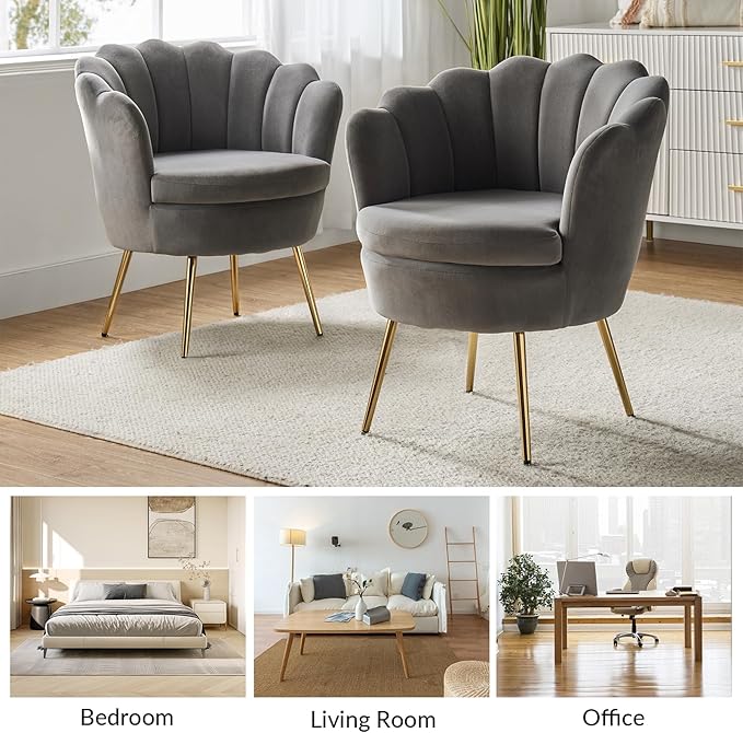 HULALA HOME Modern Velvet Accent Chair