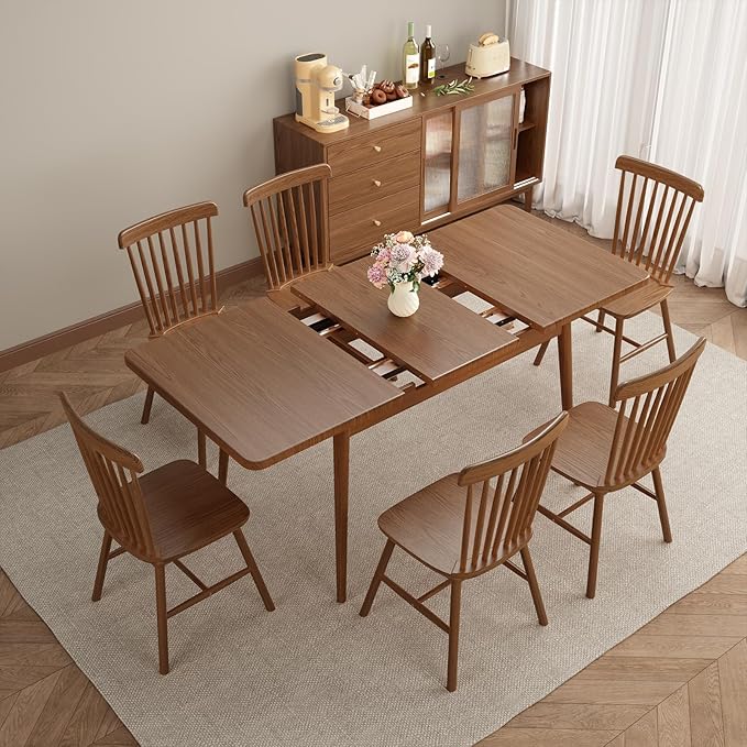 Muwuele Solid Wood Extendable Dining Table