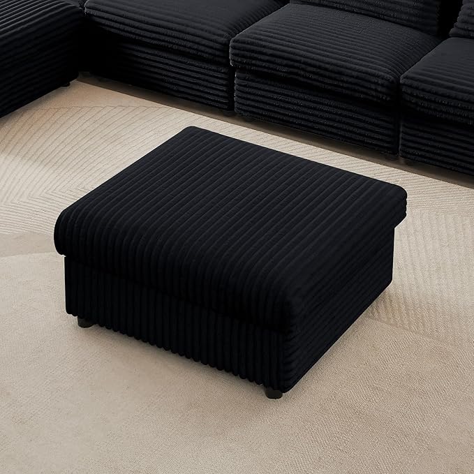 35.3" Corduroy Ottoman with Storage Oversized Ottoman
