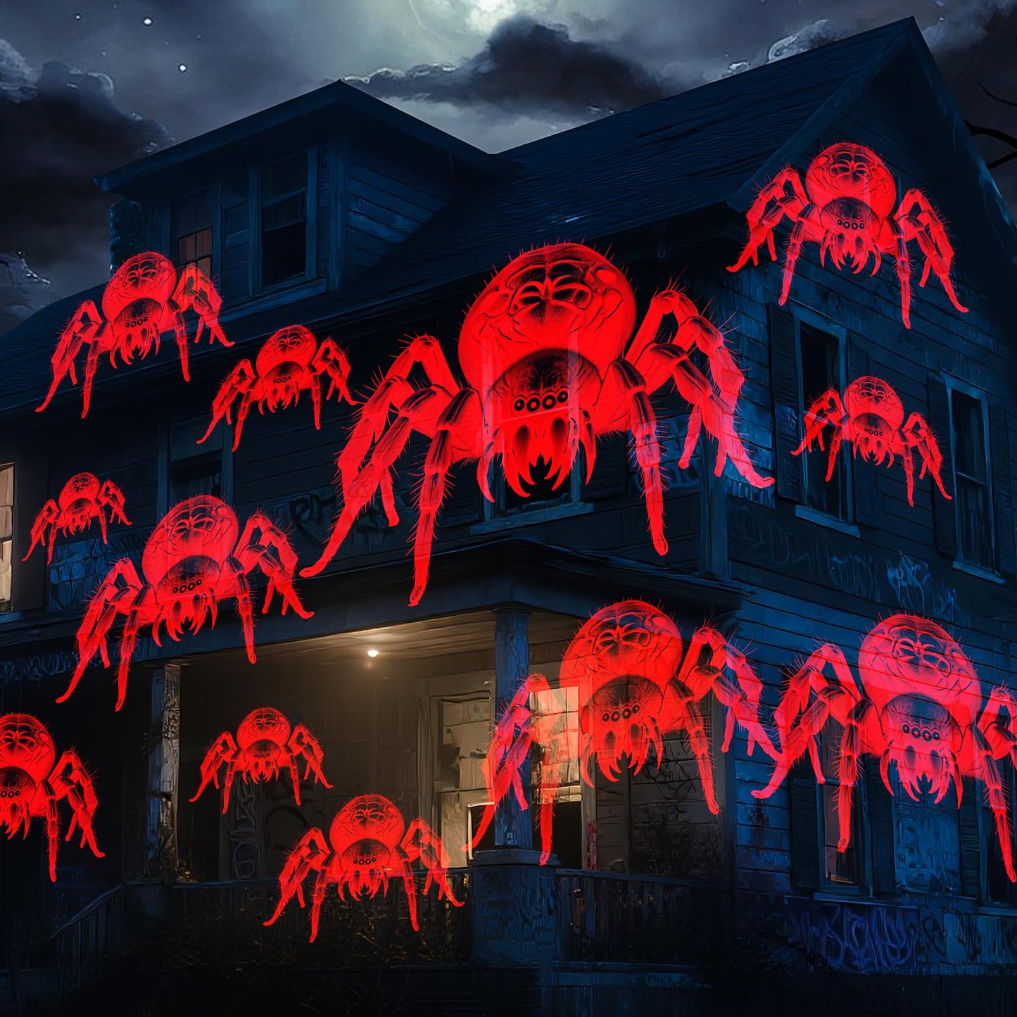 Halloween Projector Lights Outdoor Indoor - 3D Dynamic Halloween Decorations, Waterproof Holiday Light for Window, Wall,Cemetery, Holiday Decor-Spider