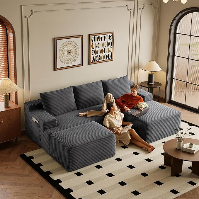 96" Sectional Couches for Living Room Cloud Couch Sofa