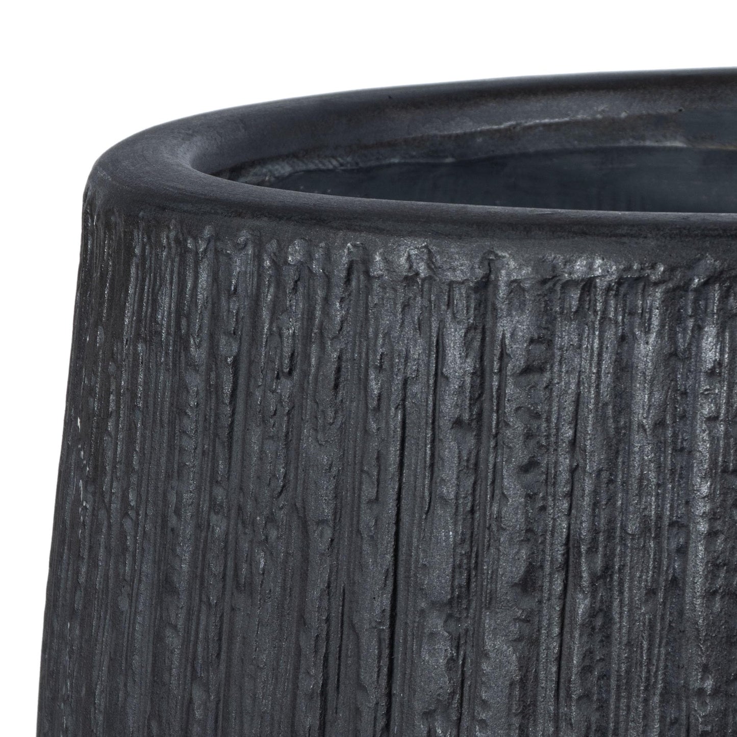 SAFAVIEH Outdoor - Francia Black Concrete Ficonstone Planter Pot with Drainage Hole, Frost Resistant Garden Planter for Patio, Deck, Indoor Outdoor Use, 15.7" W x 15.7" D x 14" H (PAT1523A)