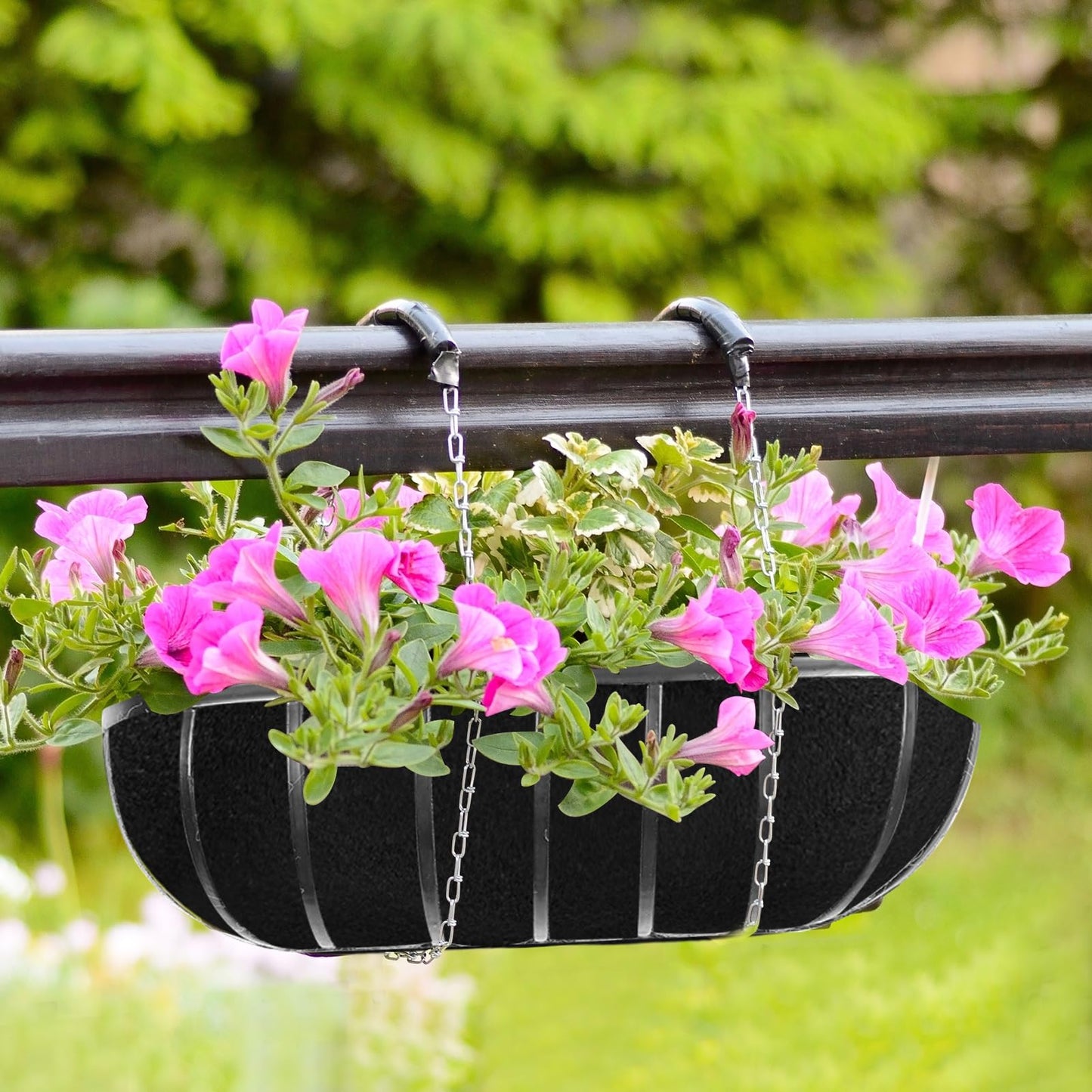 12x120 Inch Fabric Planter Liner Roll Non Woven Plant Felt Liner Roll Black Coco Liners Roll Alternative Coconut Basket Liner Roll Replacement Easy to Cut for Planter Hanging Flower Basket Window Box