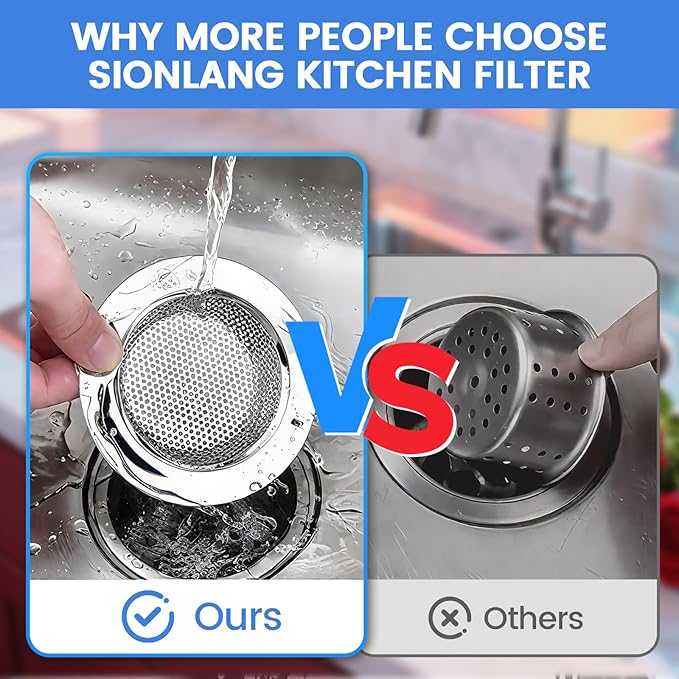 Kitchen Sink Strainer, Stainless Steel Sink Drain Strainer, Dishwasher Safe