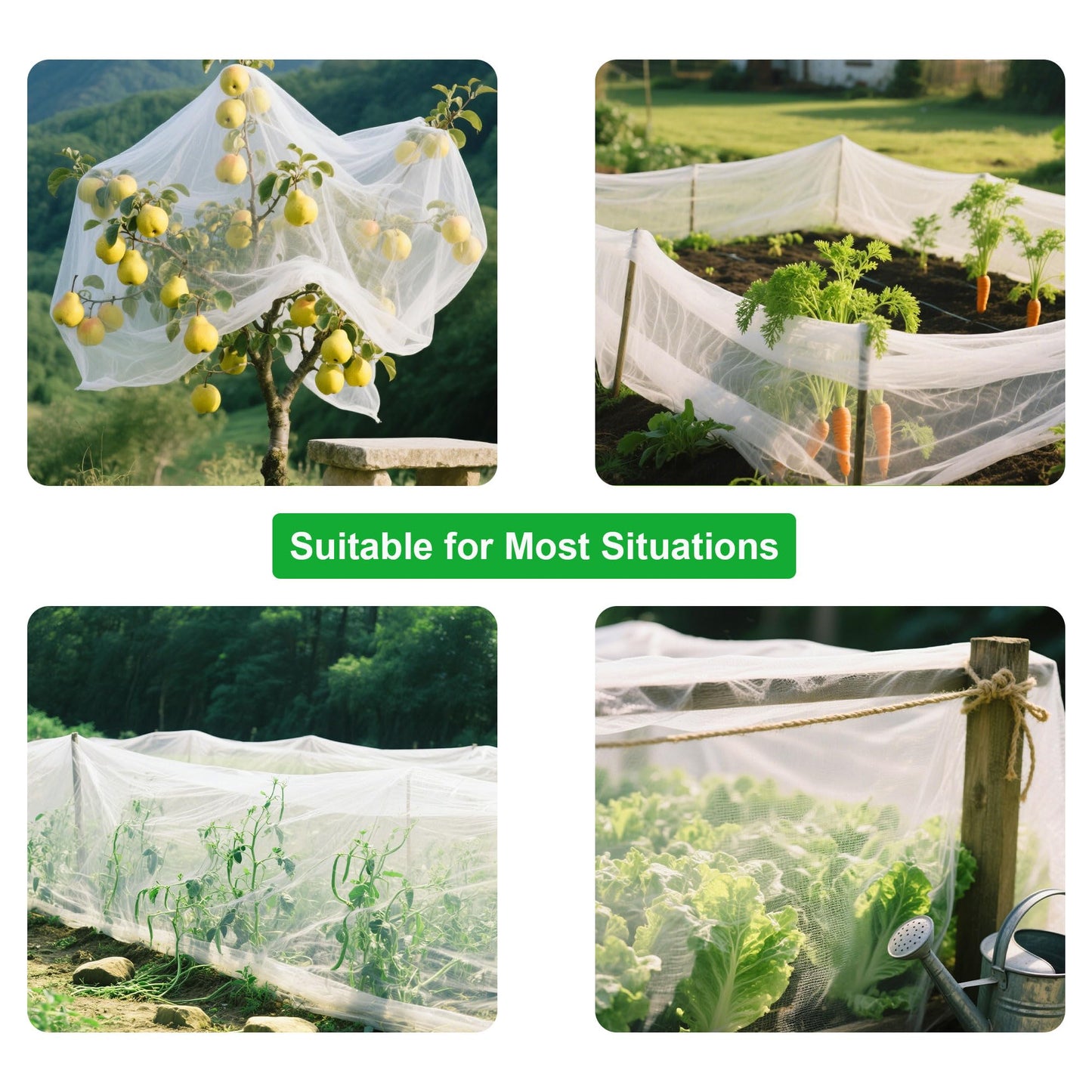 FOTMISHU Garden Netting 10x50FT Ultra Fine Mesh Netting Bird Barrier Protection Vegetable Fruit Tree Bushes Plant Cover for Raised Bed