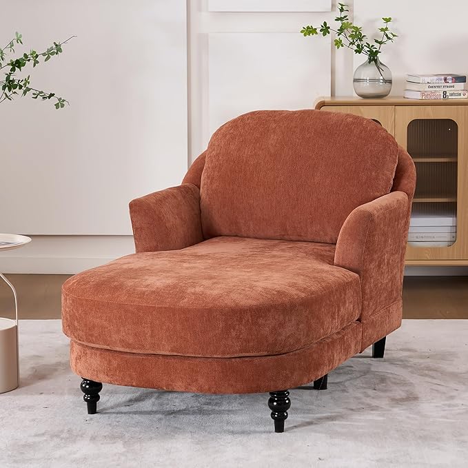 Chaise Lounge Chair Indoor, 59.8"Oversized Couch Reading Chairs, Chenille
