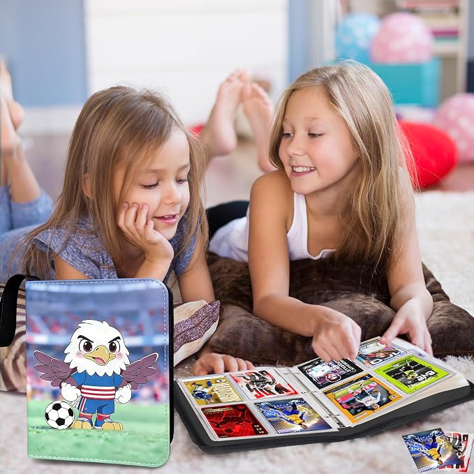 400 Pockets Soccer Card Binder for Soccer Cards 2025 2026 | Portable Waterproof Storage Bag with Removable Sleeves for Sports Cards Collectors