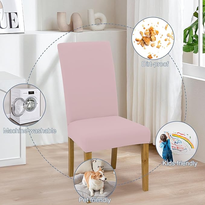 BIETYONE Stretch Dining Chair Covers Set of 4, Soft Removable Washable Kitchen