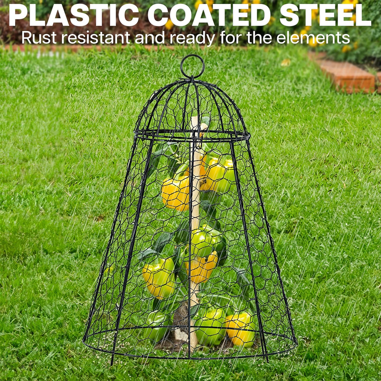 Life Finds Chicken Wire Garden Cloche Set, Protective Plant Cover for Flowers and Produce with Removable Top, Protection from Animals, Pack of 6, LF-GC6P