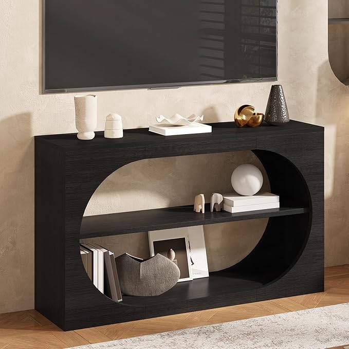 55-Inch Entryway Table with Storage, 3-Tier Console Tables, Behind Couch Table