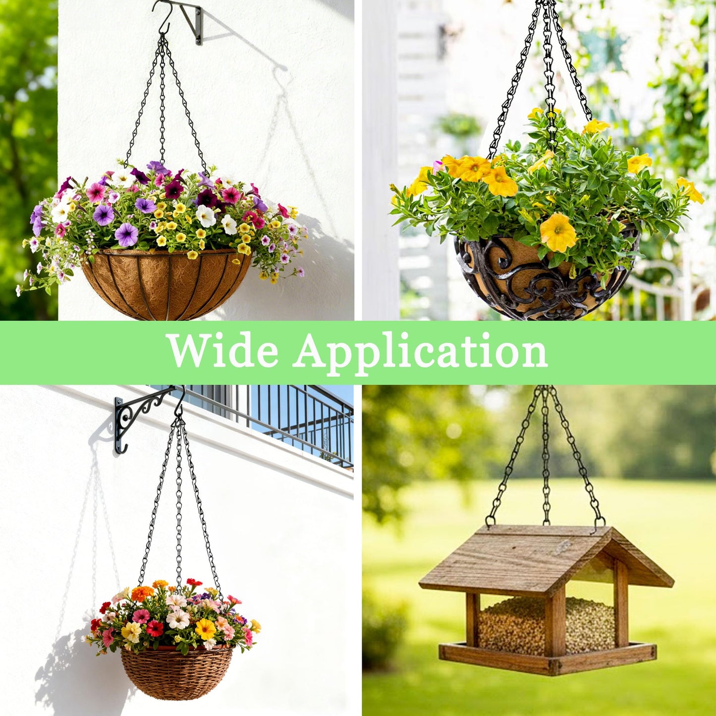 SMYAXUNW 6pcs19.7inch Hanging Basket Planter Hanging Chain,Replacement Plant Hangers for Bird Feeders,Planters Wind Chimes and Decorative