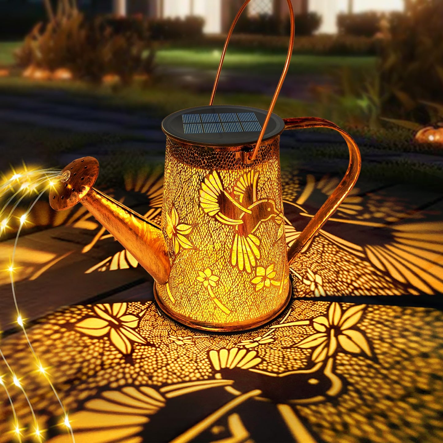 Vcdsoy Solar Watering Can Lights,Hummingbird Mother's Day Gifts for Women Mom Grandma Birthday, Large Hanging Solar Lantern Waterproof Outdoor Garden Decorations for Yard Porch Landscape Patio Pathway