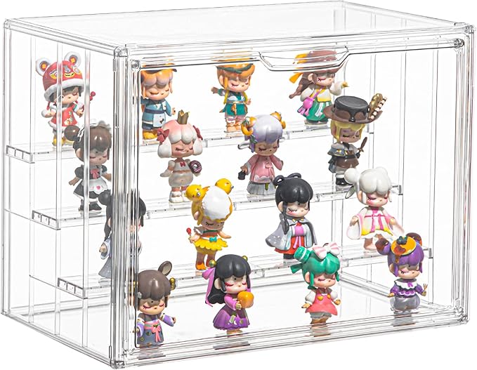 Display Case for Collectibles 4 Layer Updated Adjustable Acrylic Display Case